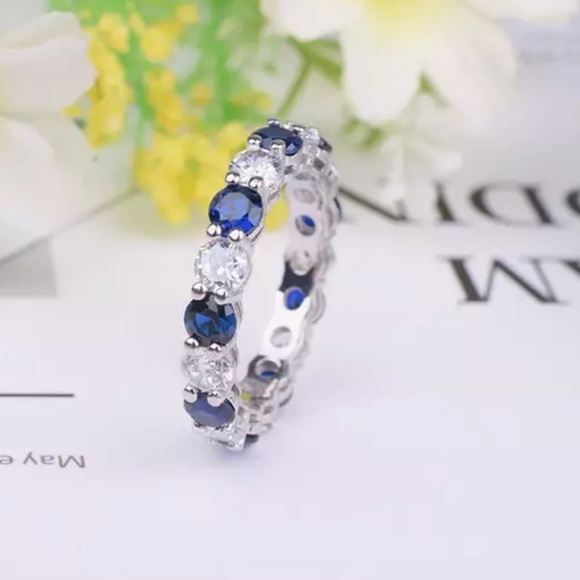 4ct Sapphire Eternity Band - Picture 3 of 11
